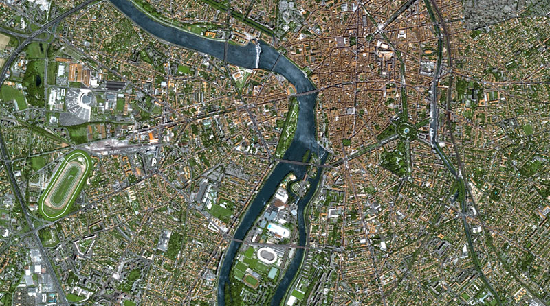 Image du satellite SPOT5, Toulouse en 2002