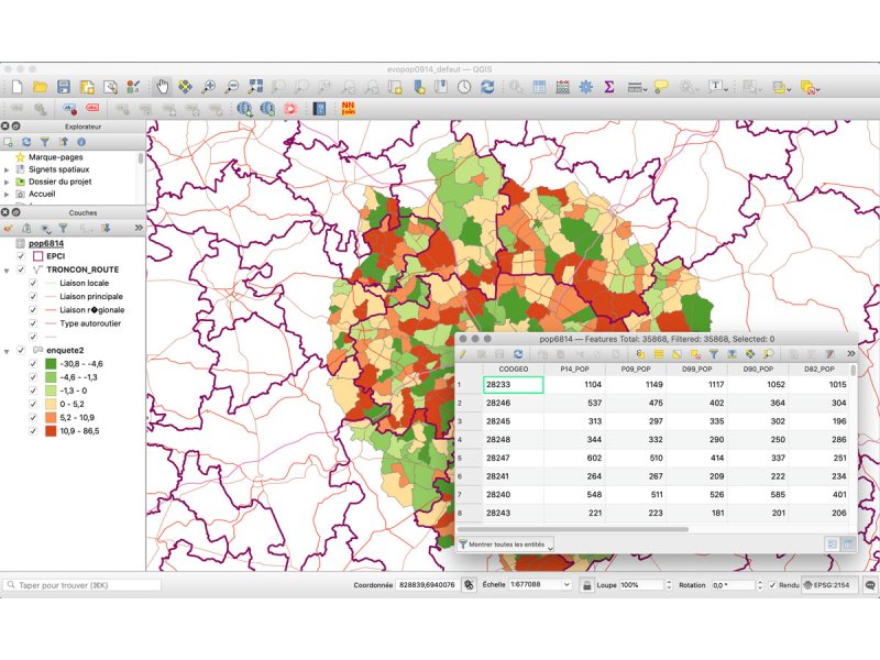 Écran QGIS