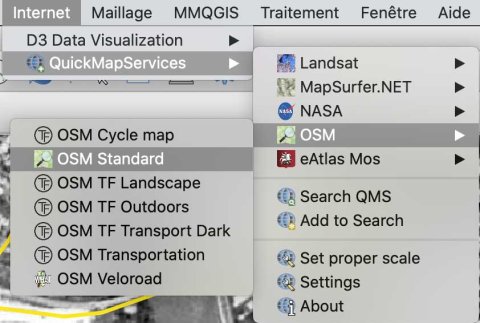 Menu QuickMapServices