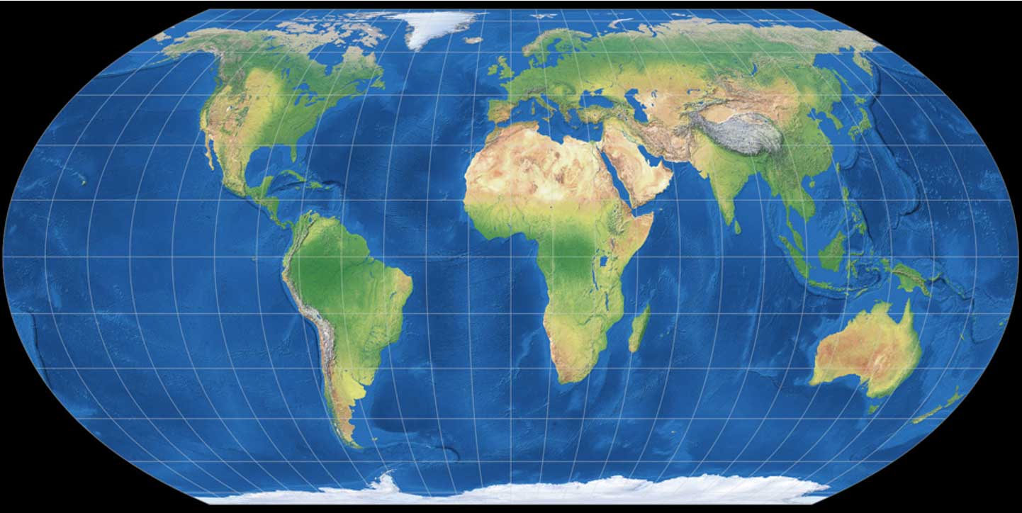 Mappemonde en projection equal earth